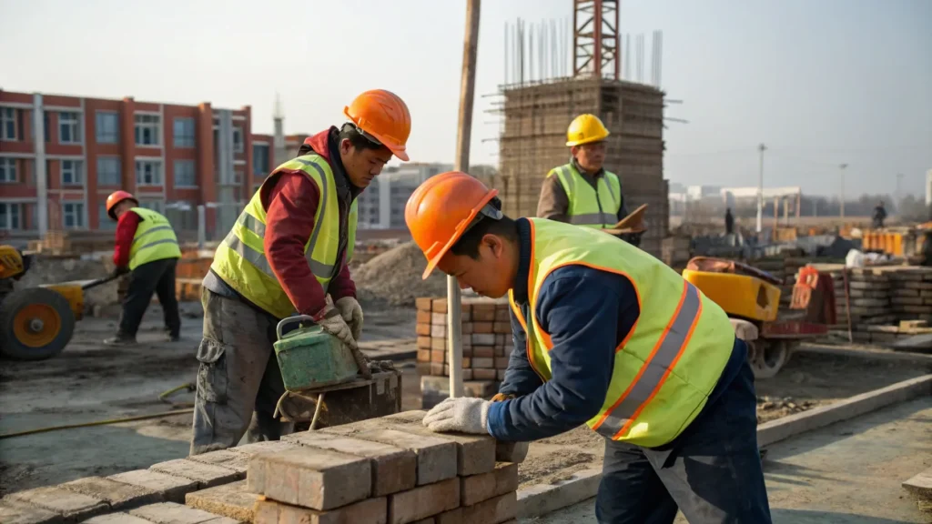 personal asiatic în construcții
